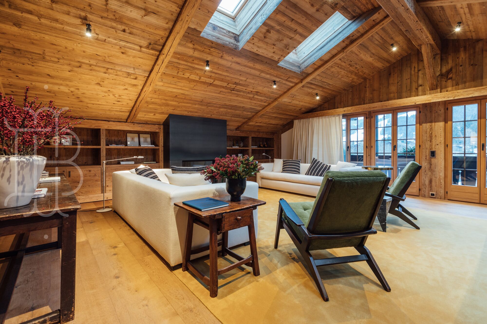 Living room with fireplace