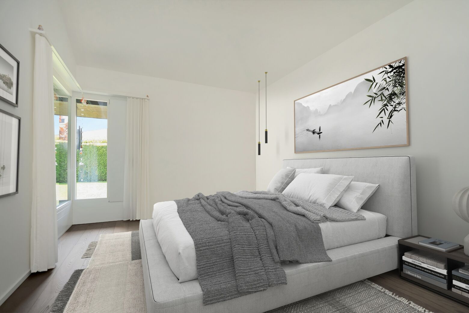 Schlafzimmer im Obergeschoss (Möbel visualisiert)