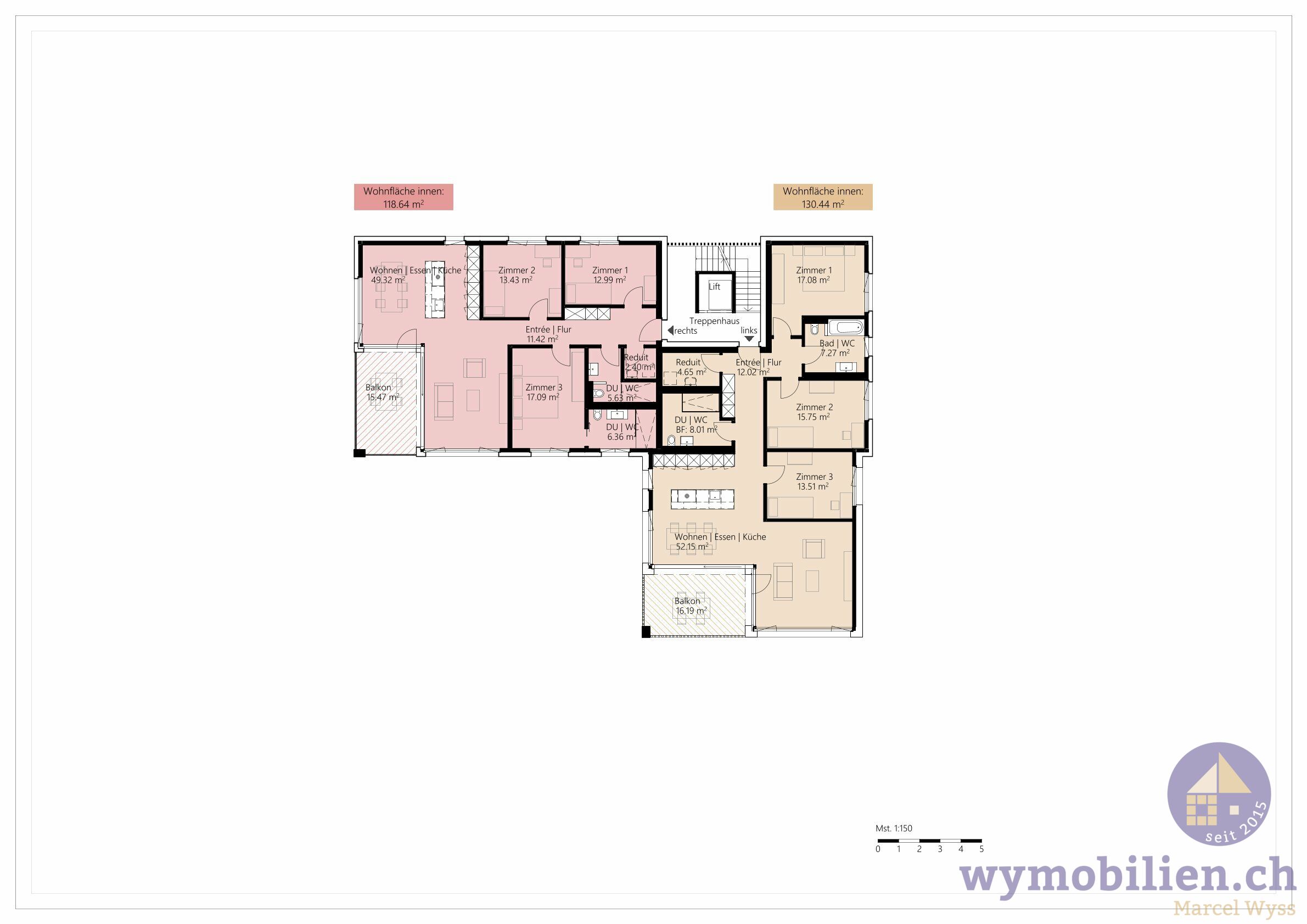Wohnung 522-3 = braun 