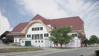 Ansicht Nord, Wohnung W1 gekennzeichnet