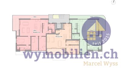 Grundrisse der 3 Wohnungen im OG 