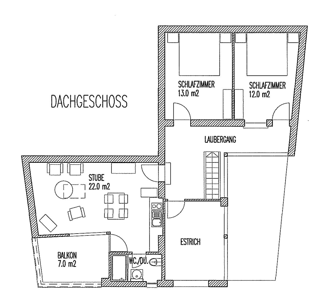 Grundrissplan Dachgeschoss