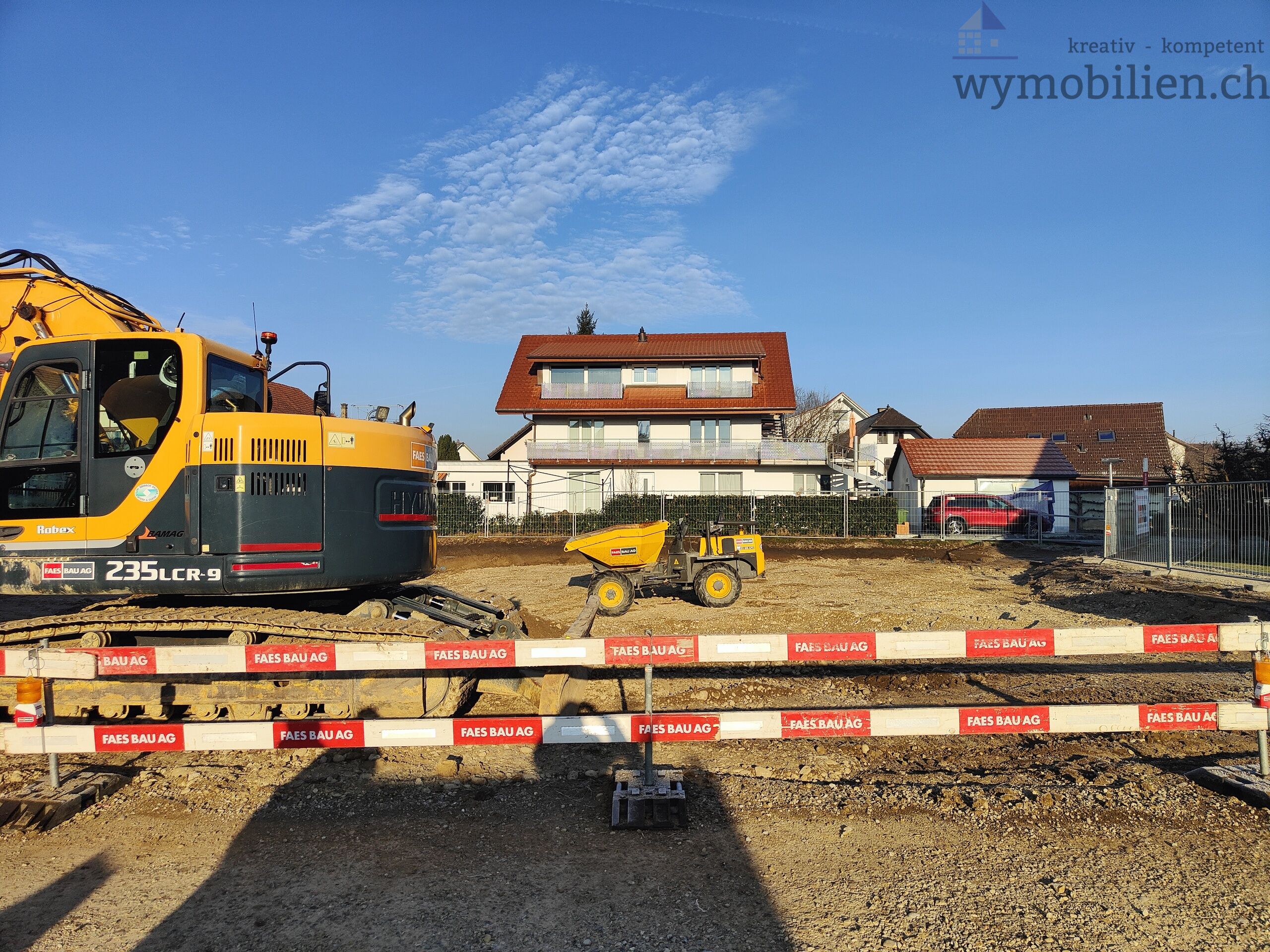 Morgensonne auf der Bauparzelle