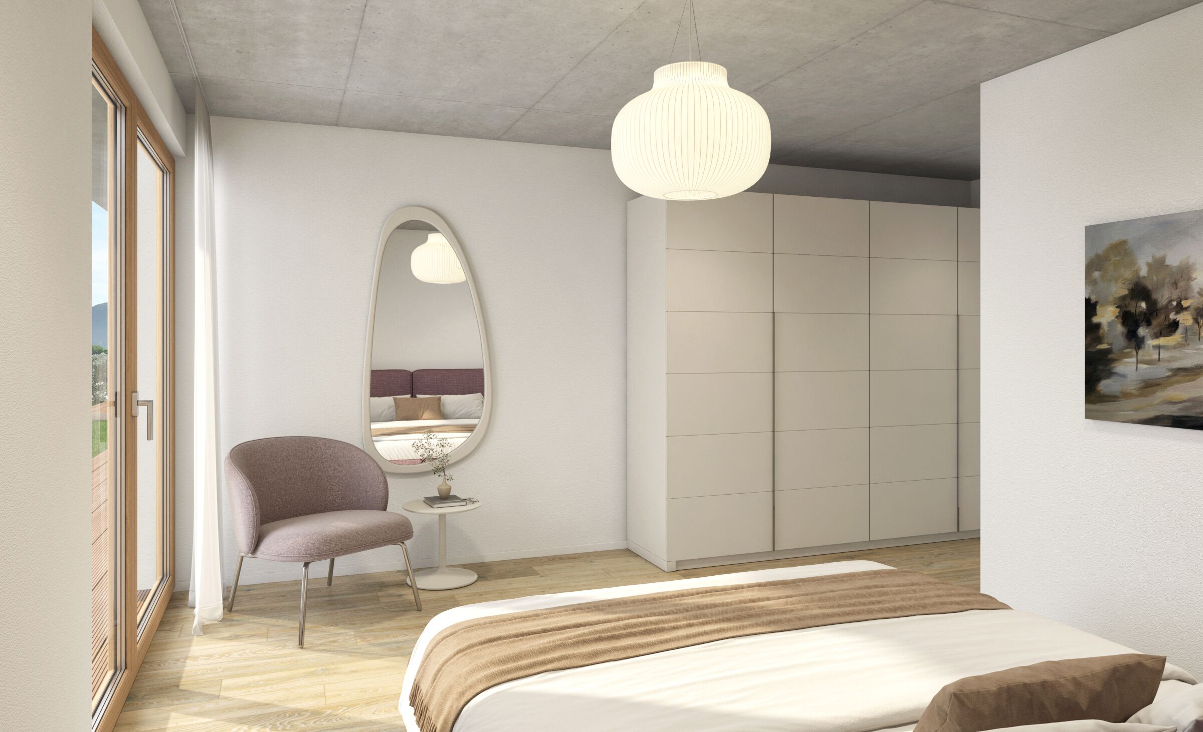 Schlafzimmer Gartenwohnung West (1090-01)