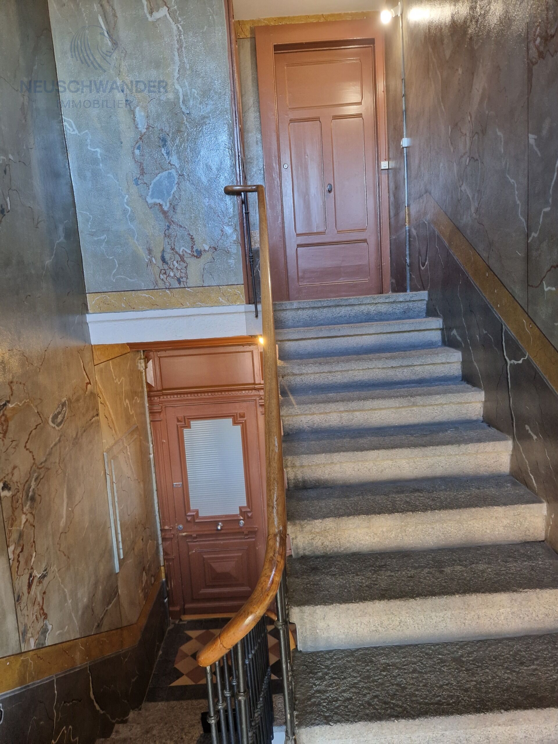 access to top floor (bedrooms) and attic