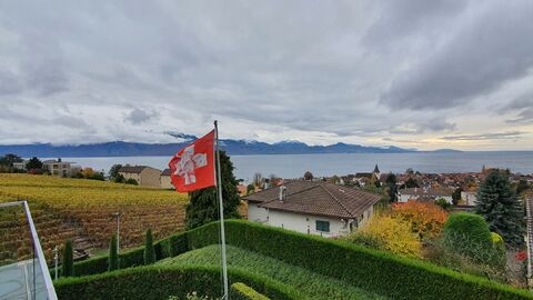 Villa d'architecte avec vue panoramique sur le Lac Léman