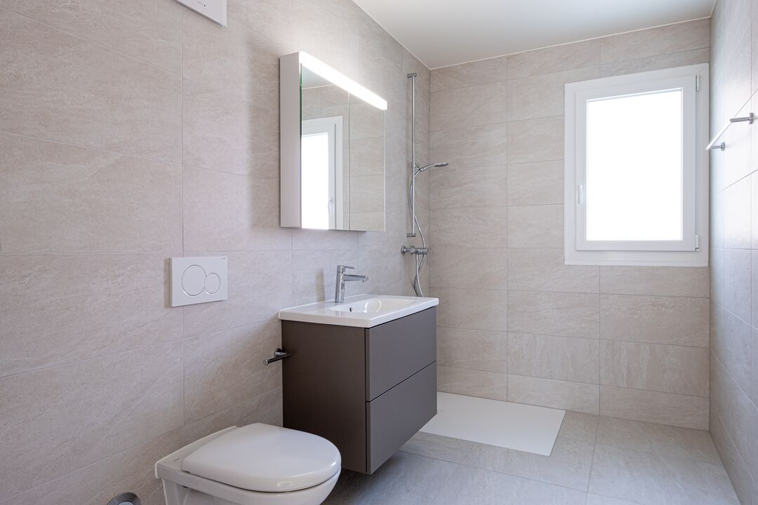 Construction d'un petit immeuble au style villageois avec 6 appartements : l'intérieur.