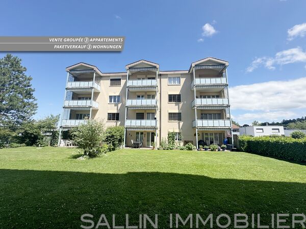 Vente de 3 appartements, 2x 5 pièces et 
4 pces + 3 place de parc int.