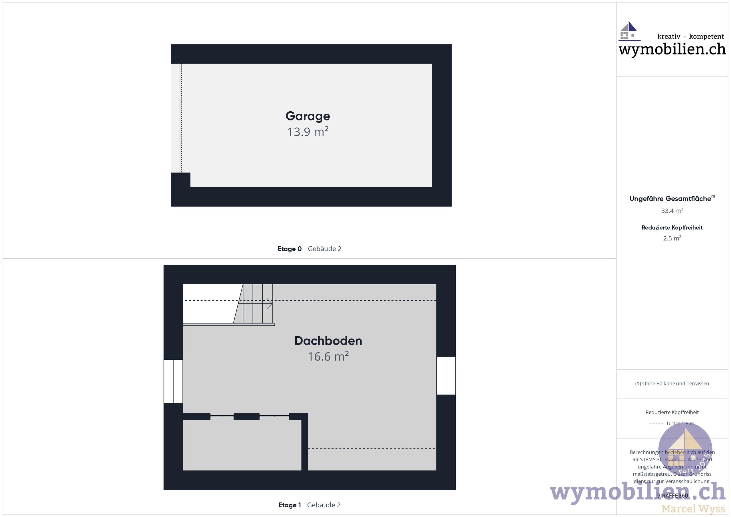 Garage mit Dachboden