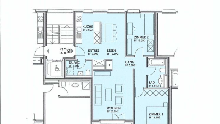 Apartment front & rear view CH-1580 Avenches, Rue de  Bibracte 14a