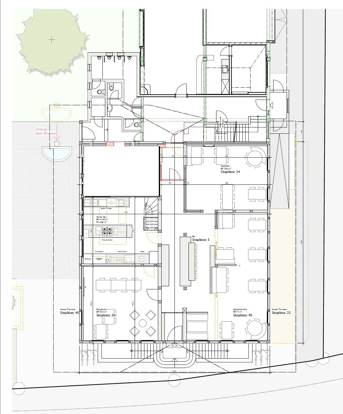Grundriss EG Restaurant/Küche