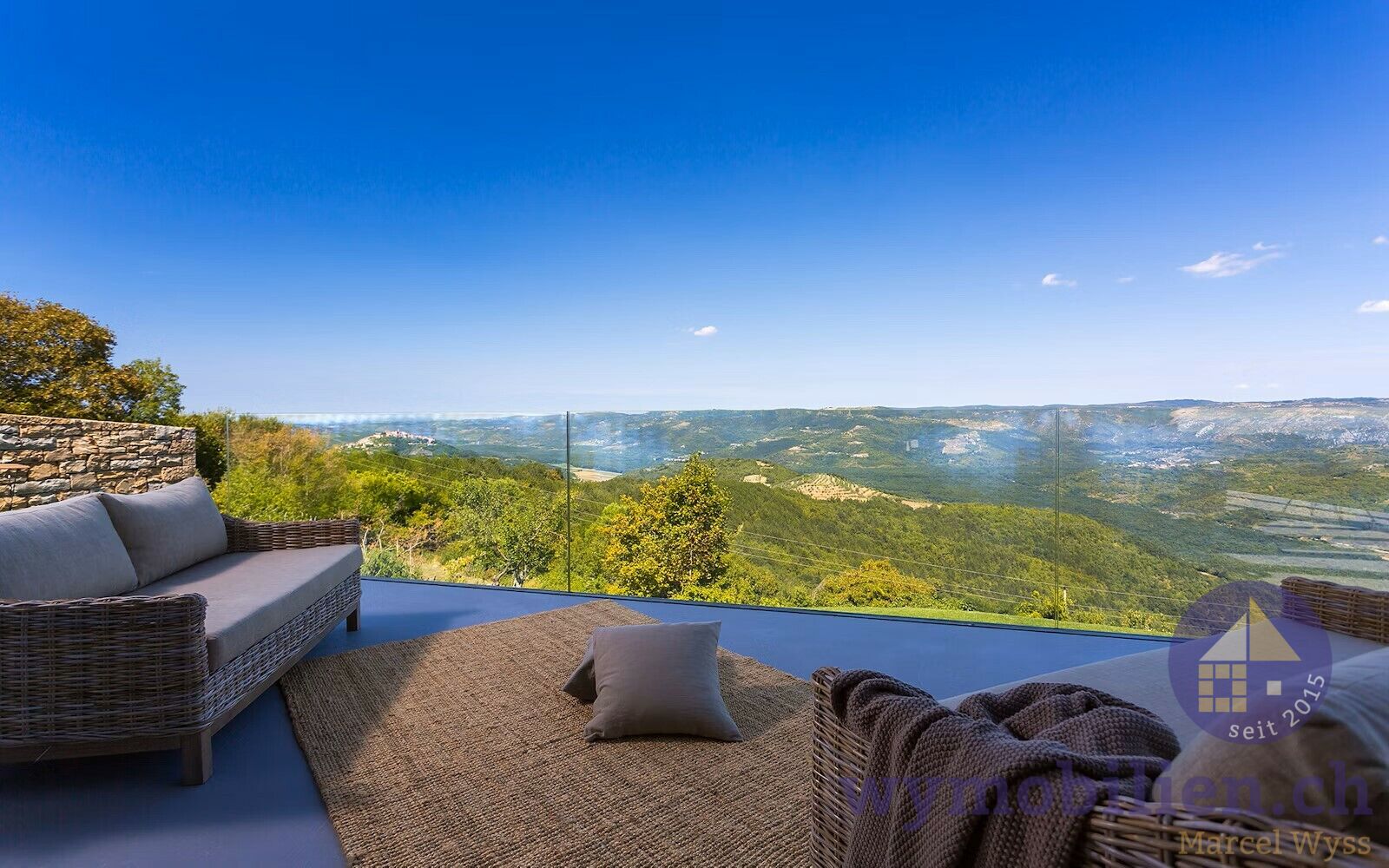 Terrasse mit Blick auf Motovun