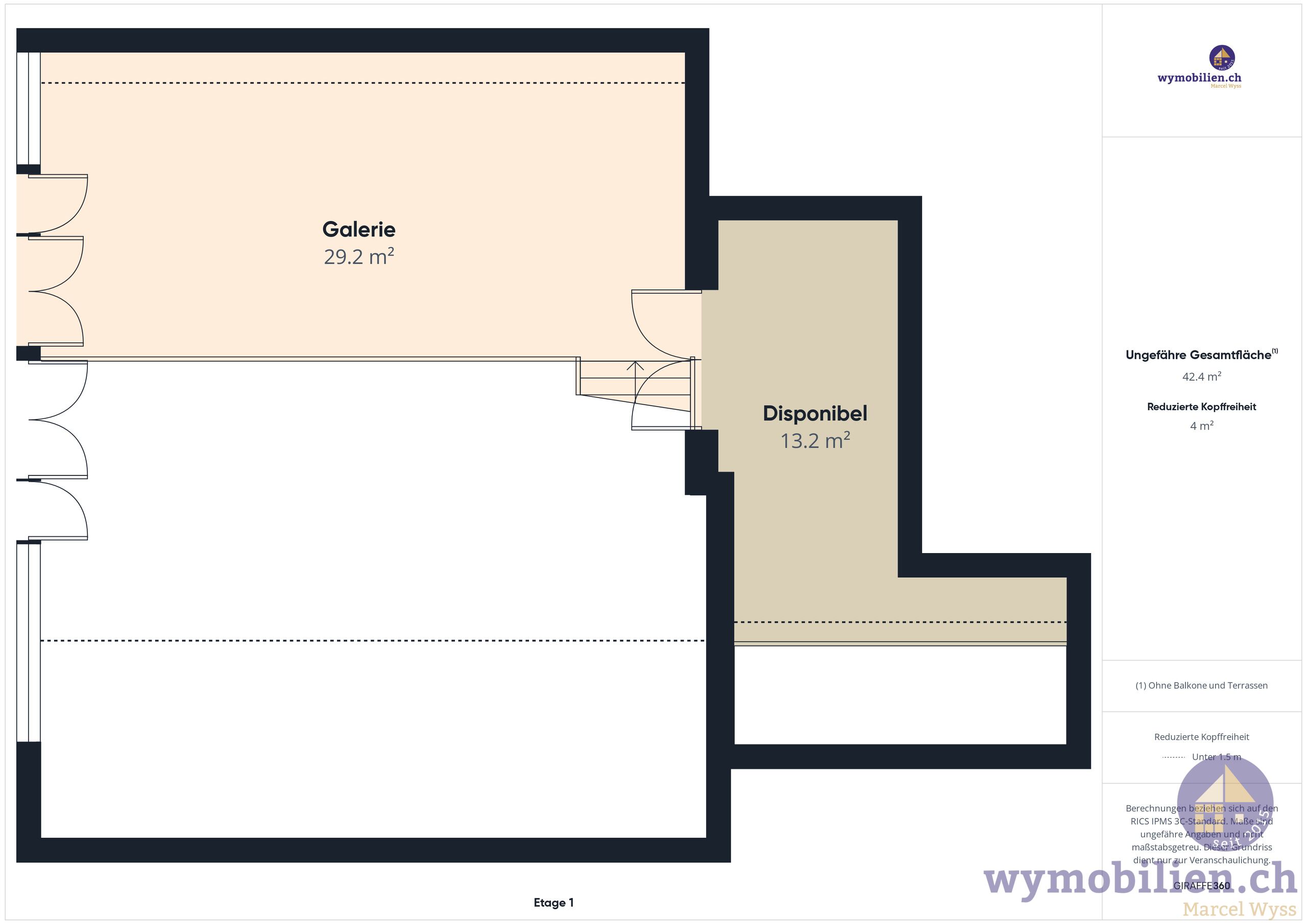 Galerie und Disponibelraum (Aussenraum)