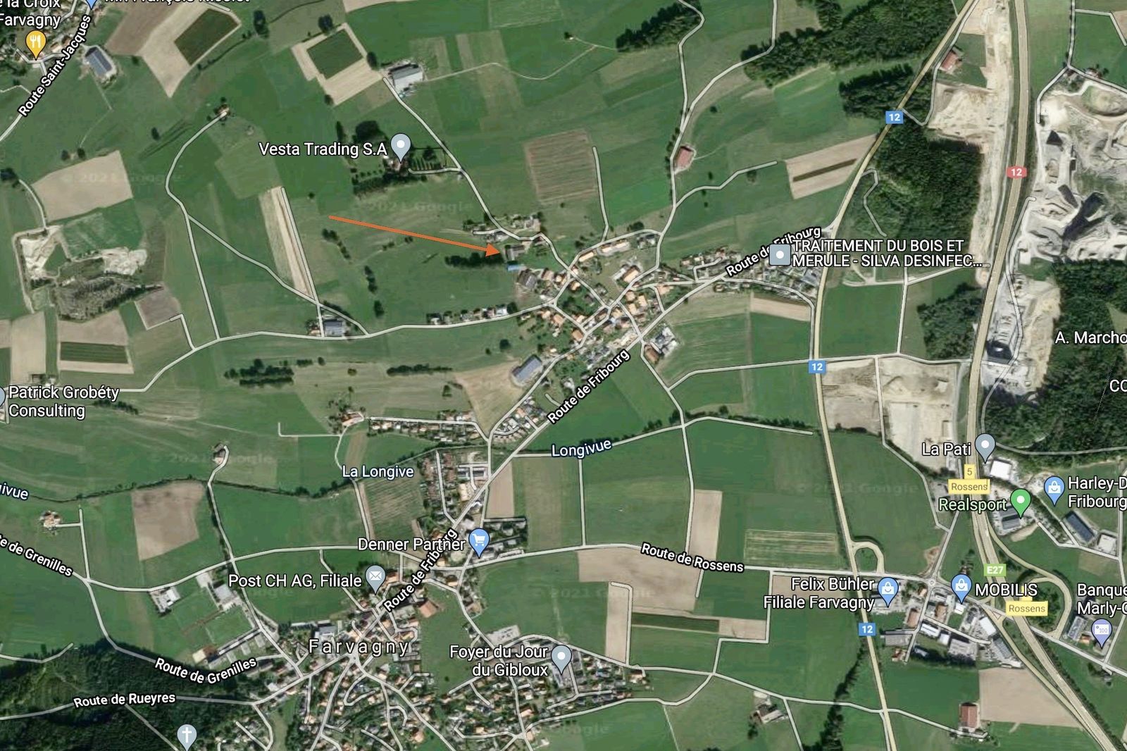 Projet immobilier à Farvagny, Google plan