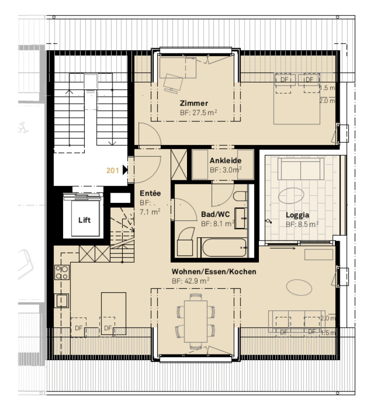 1. Dachgeschoss_3.5-Zi.-Wohnung 1. Dachgeschoss_3.5-Zi.-Wohnung