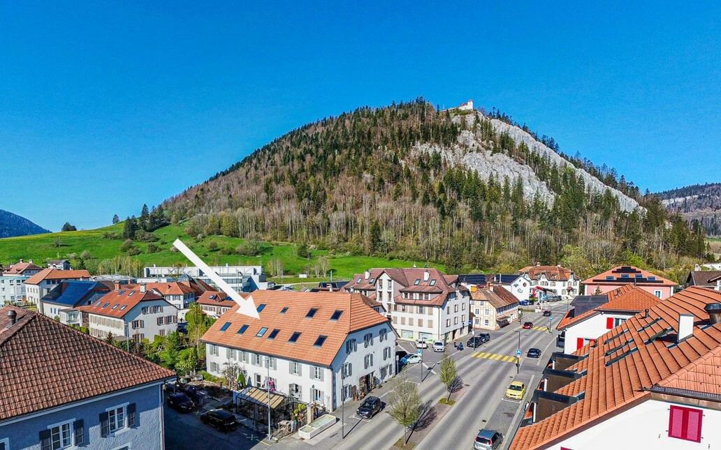 Vue aérienne sur le bâtiment