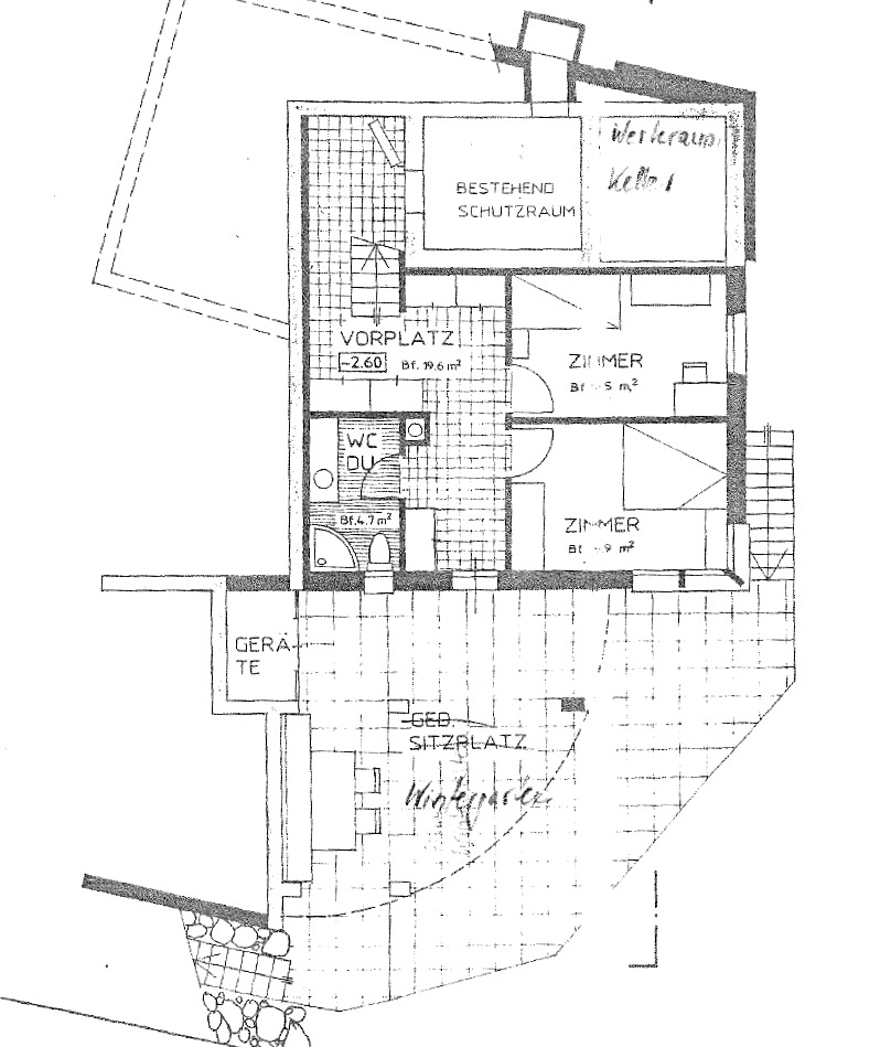 Alter Grundriss Untergeschoss Alter Grundriss Untergeschoss