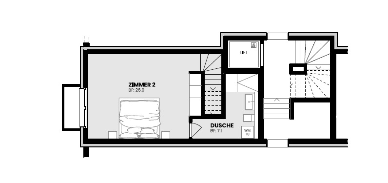 Grundriss Untergeschoss Wohnung 1
