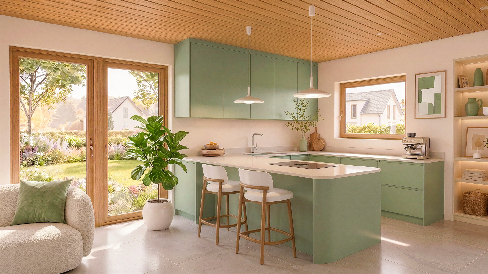 Projet immobilier au Charmes avec 10 villas à vendre : cuisine et salle à manger.