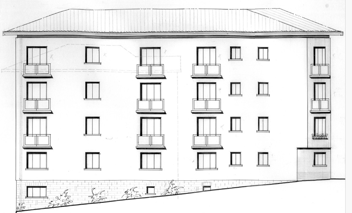 Ansicht hinten Mehrfamilienhaus Ansicht hinten Mehrfamilienhaus