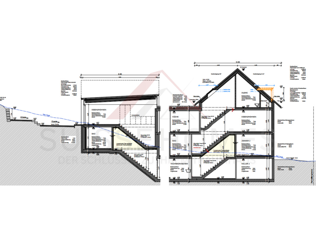 Fassadenansicht (Front, Rückseite, Seite) ? Vue de la façade (avant, arrière, côté)