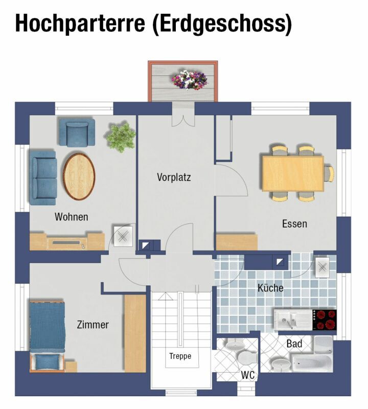 Erdgeschoss (Hochparterre)
