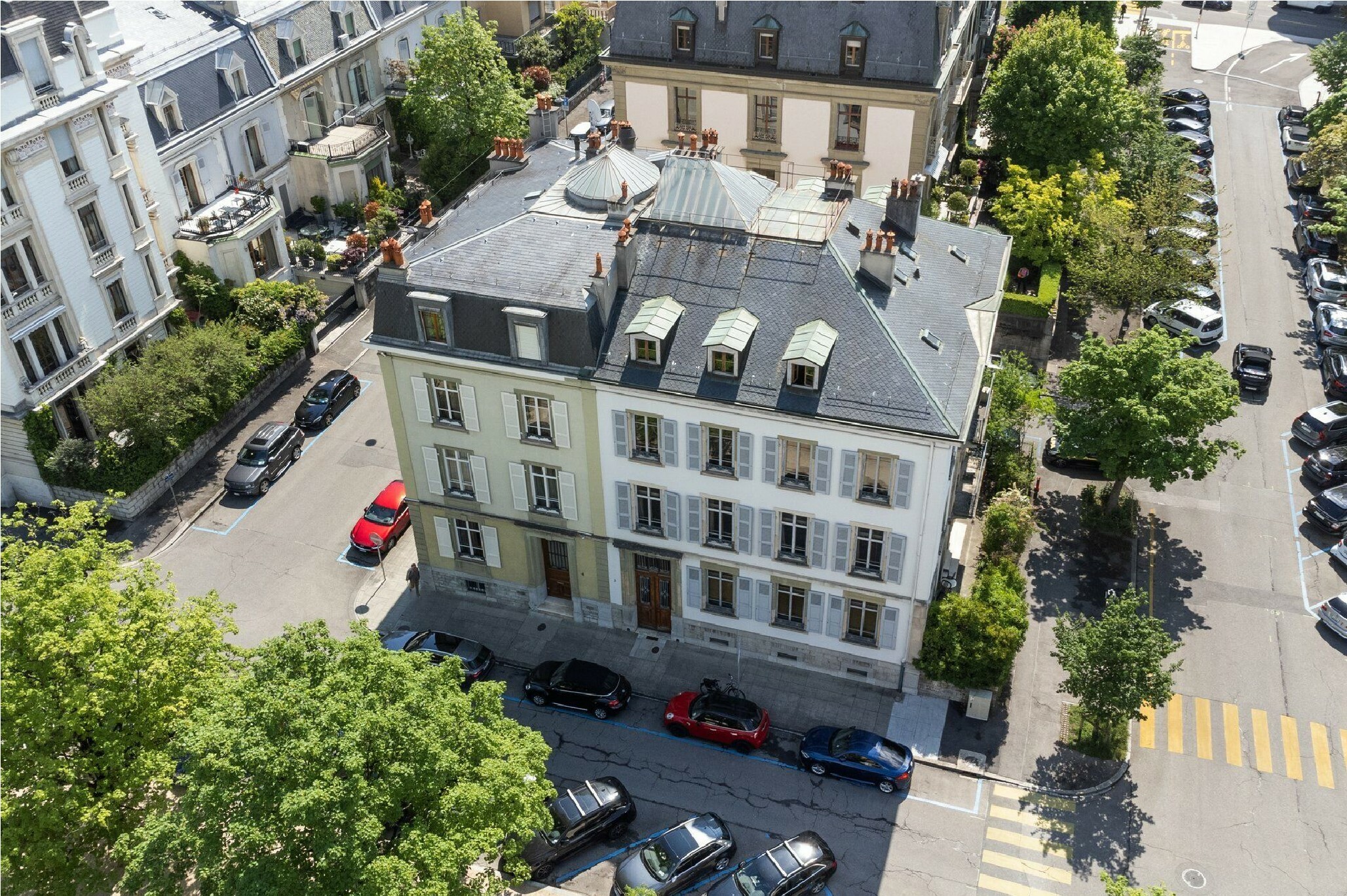 Drone view of the building