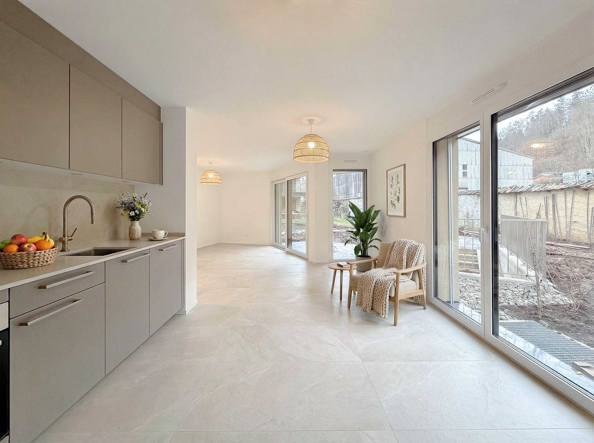 Cuisine ouverte entièrement agencée