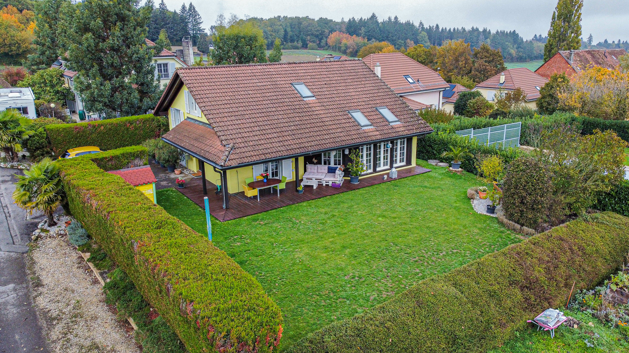 Vue aérienne de la maison