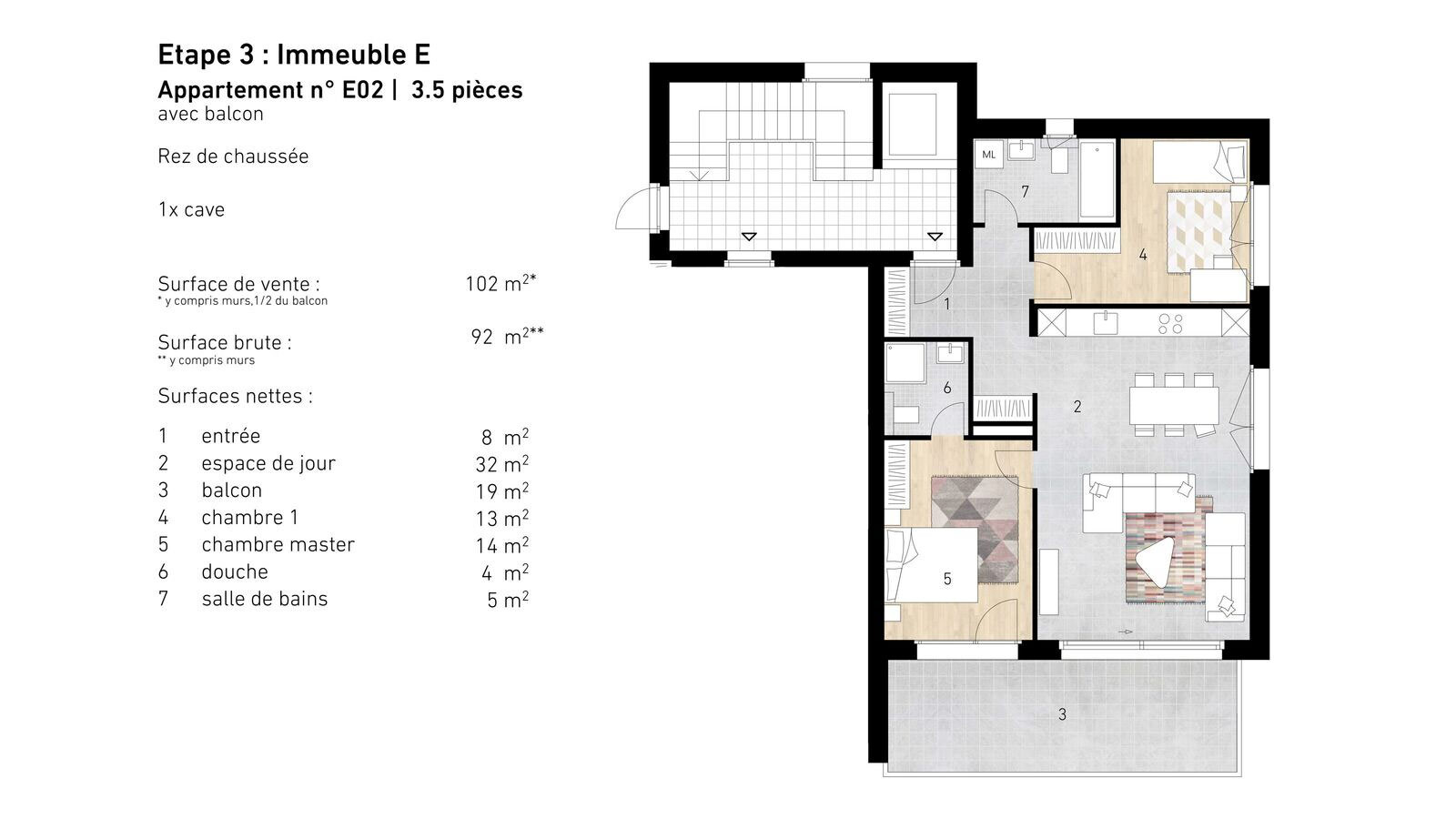 Plans de l'appartement - Frâne E02