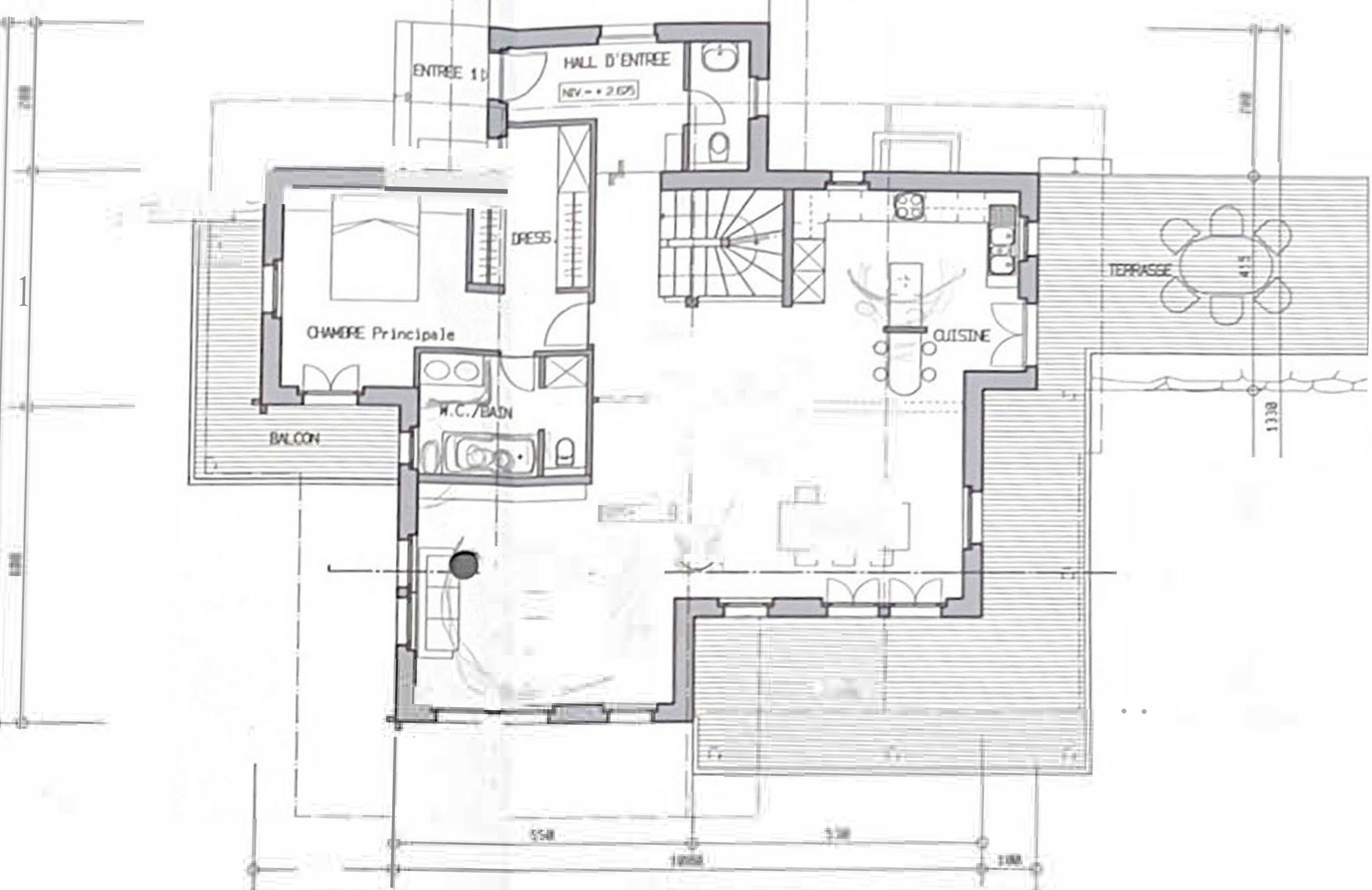Plan intérieur étage principal – Chalet La Tsombe à vendre Verbier