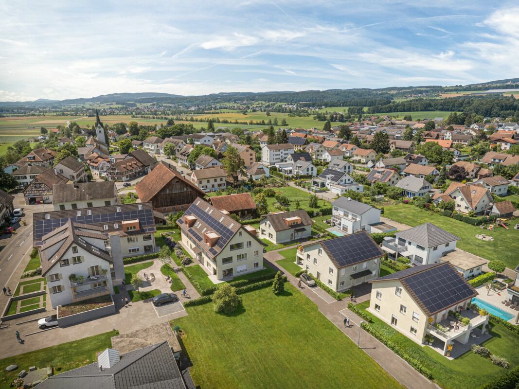 Vogelperspektive (Haus in der unteren linken Ecke ist MFH I)