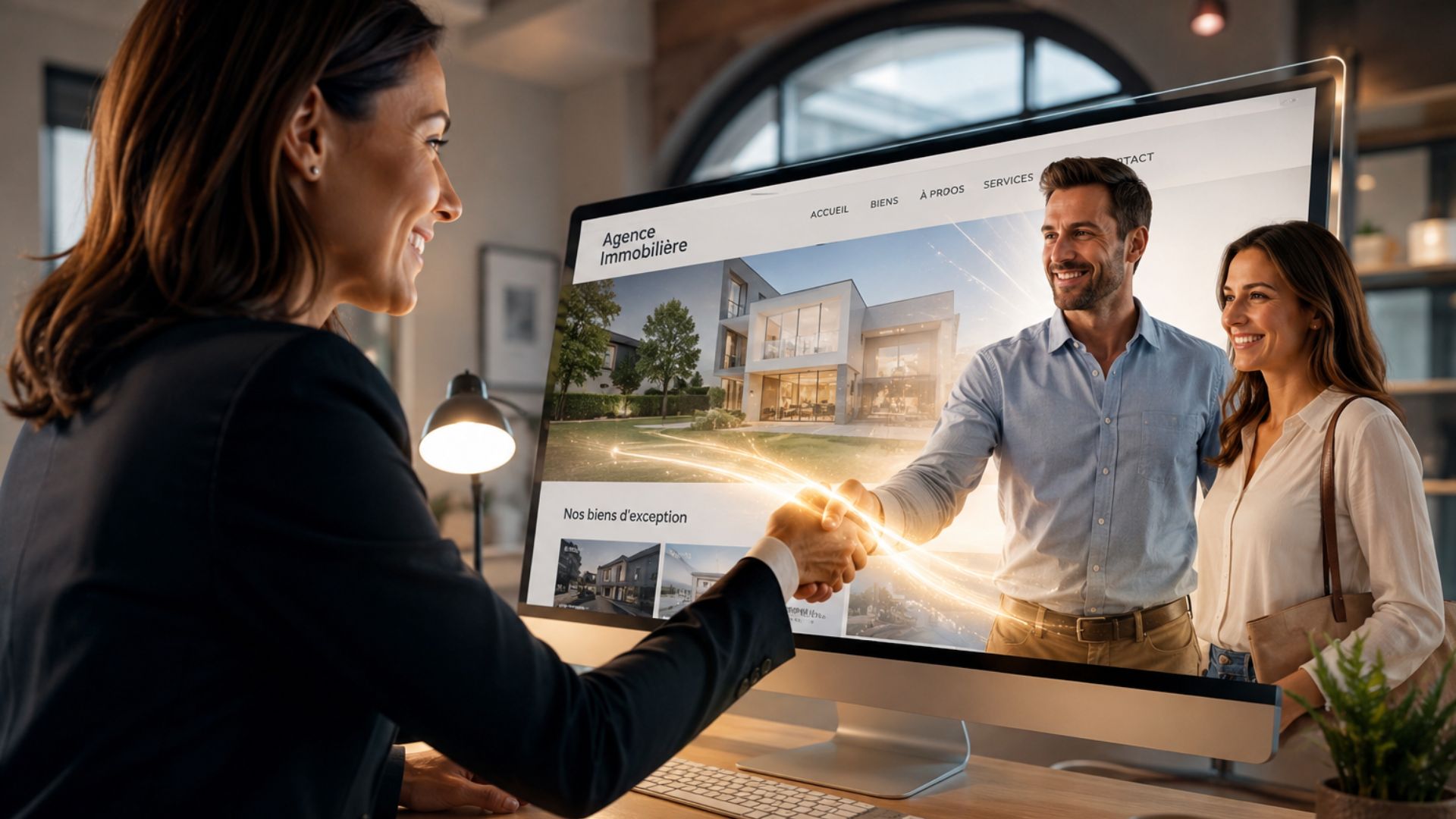 Real estate agency using an Immomig® website connected to its CRM to showcase properties, generate leads, and convert prospects.