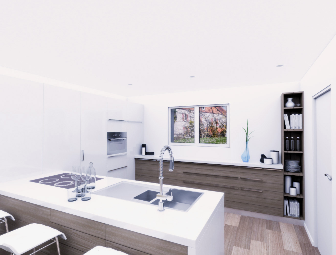 Séduisante cuisine avec économat