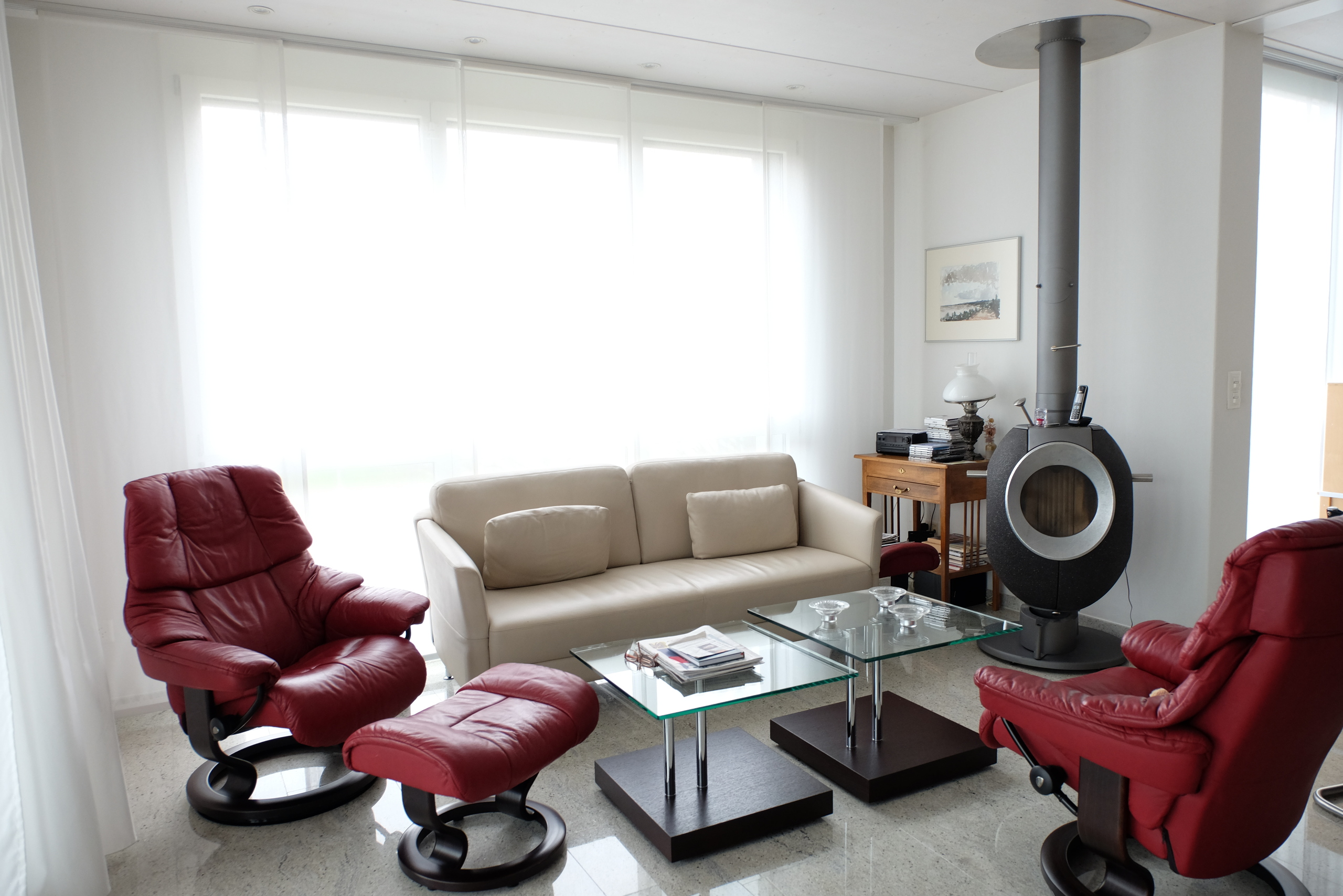 Wohnzimmer mit Cheminée