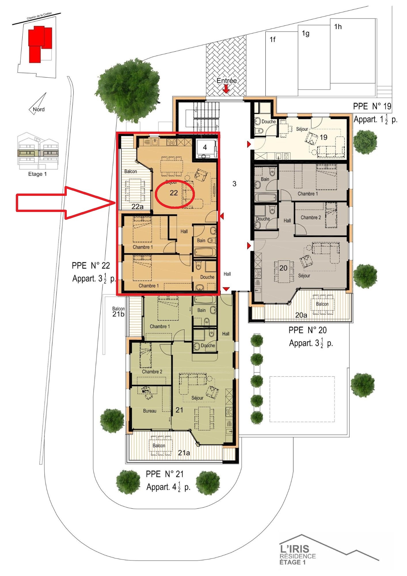 Plan 22 - au 1er étage