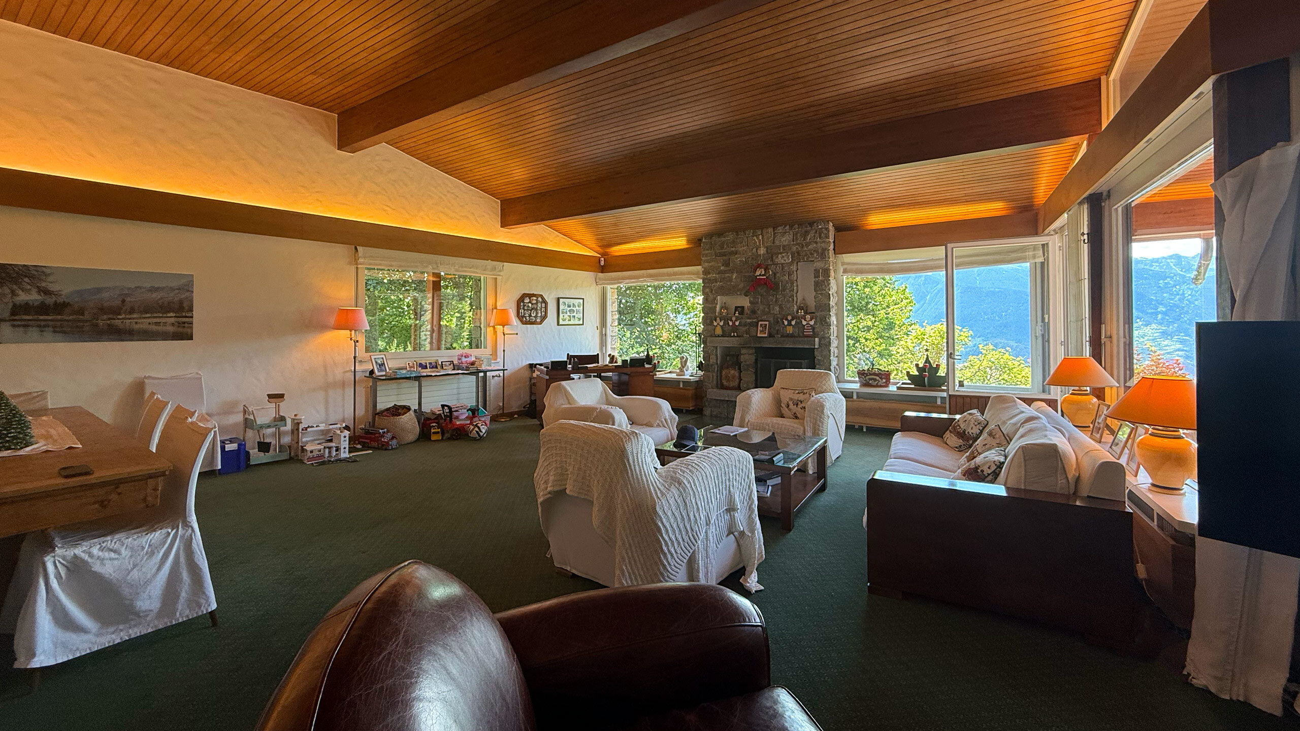 Large living room with fireplace Large living room with fireplace