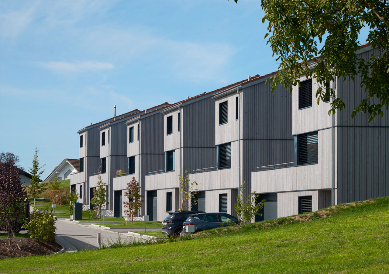 Villas familiales, En Beauregard, Treyvaux Création des villas familiales 51/2 pièces. Espaces extérieurs privatisés, garage individuel pour deux voitures.