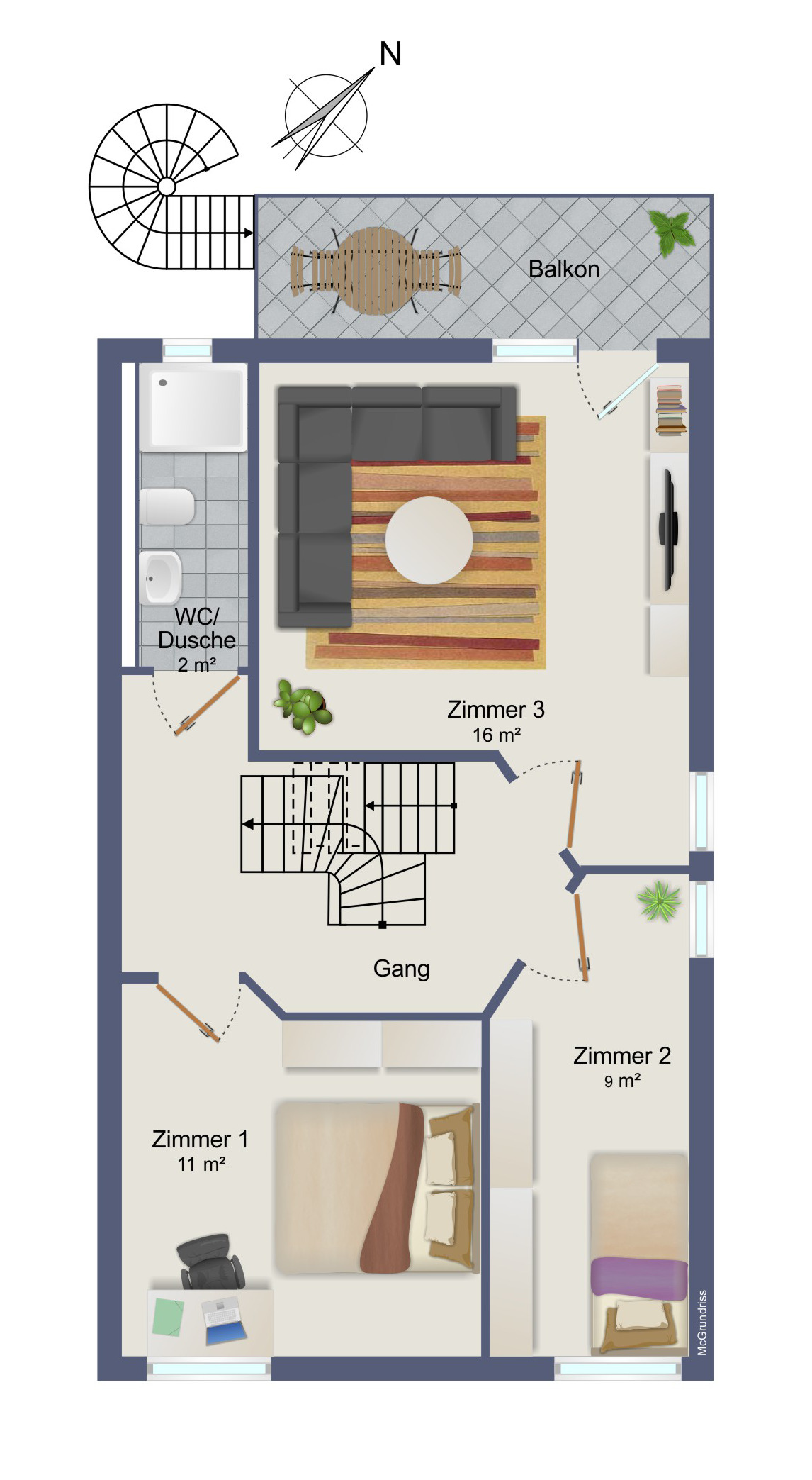 Grundriss Obergeschoss