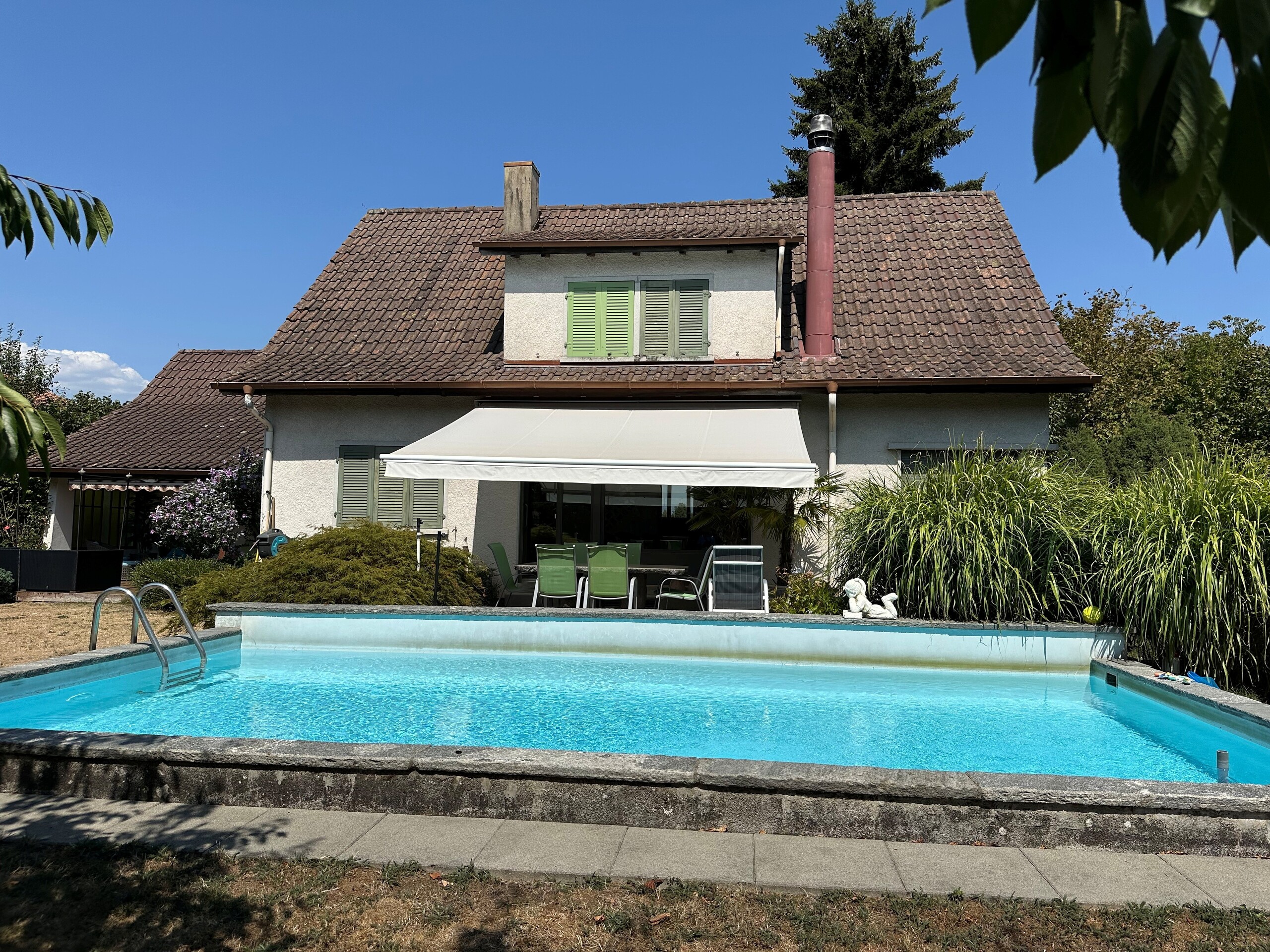 Südseite: Pool 8 x 4 m.