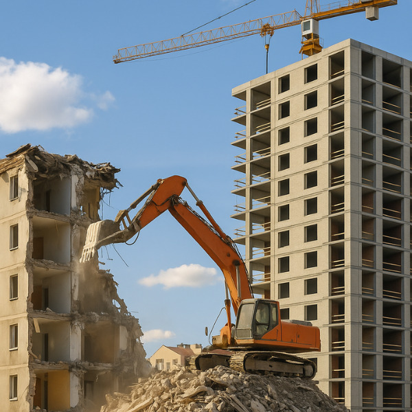 Abriss und Neubau: ein notwendiges Übel, um Wohnraum zu schaffen?