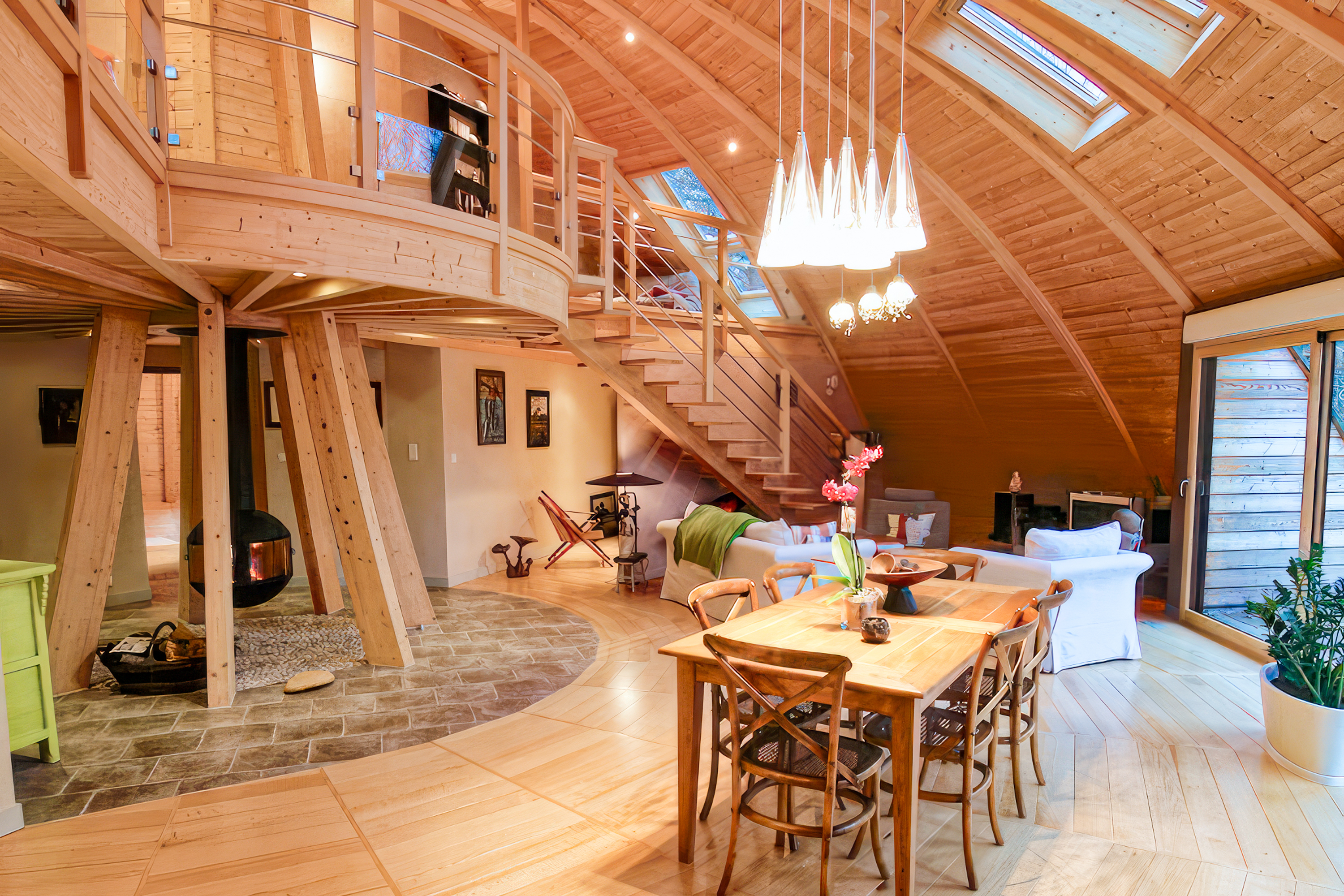 Domespace, la maison écologique qui limite les émissions de CO2 : la pièce à vivre.