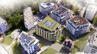 une vue aérienne d'une ville