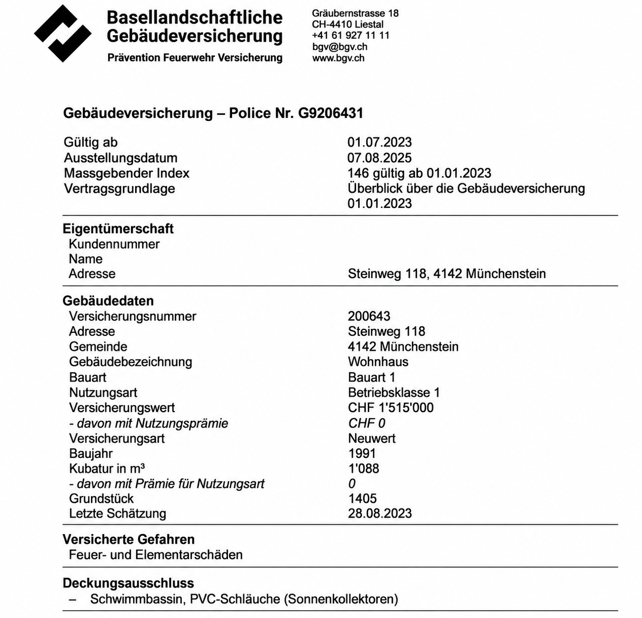 Gebäudeversicherung