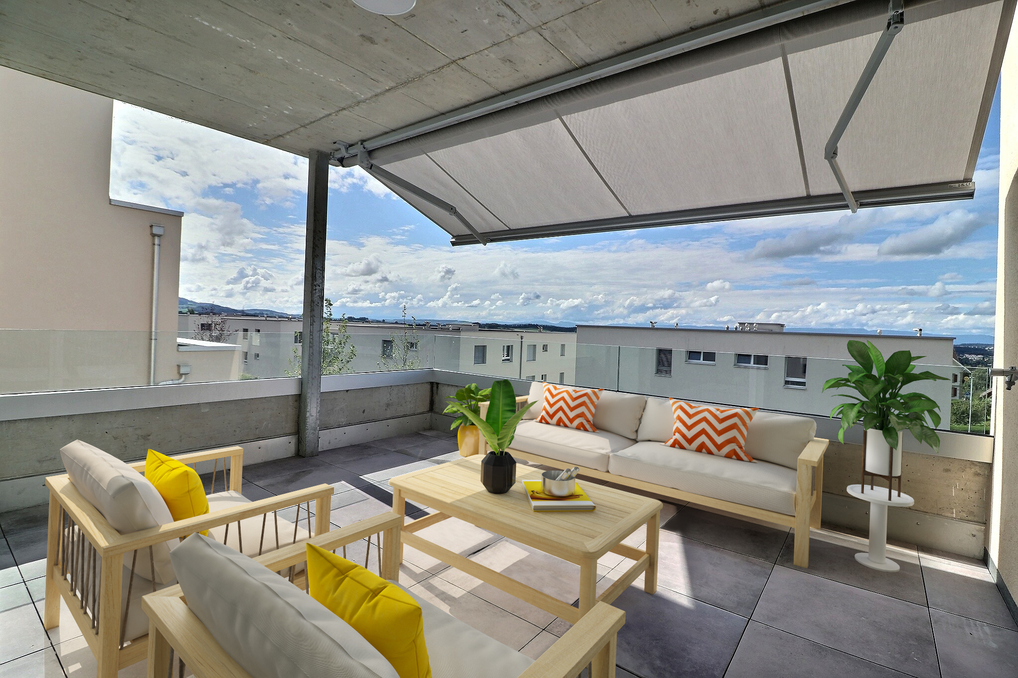 Simulation d'ameublement du balcon