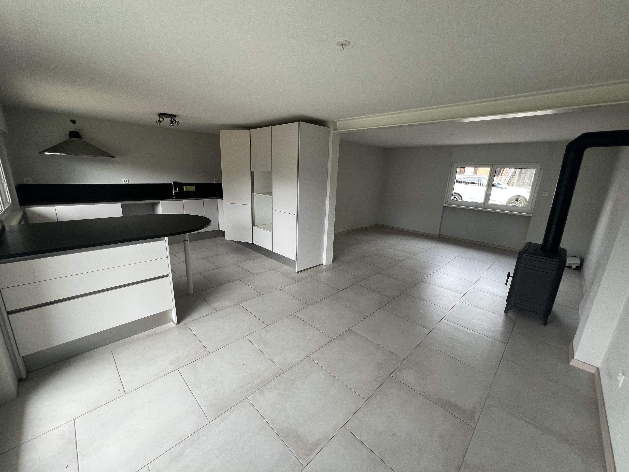 Living room with Swedish stove Living room with Swedish stove