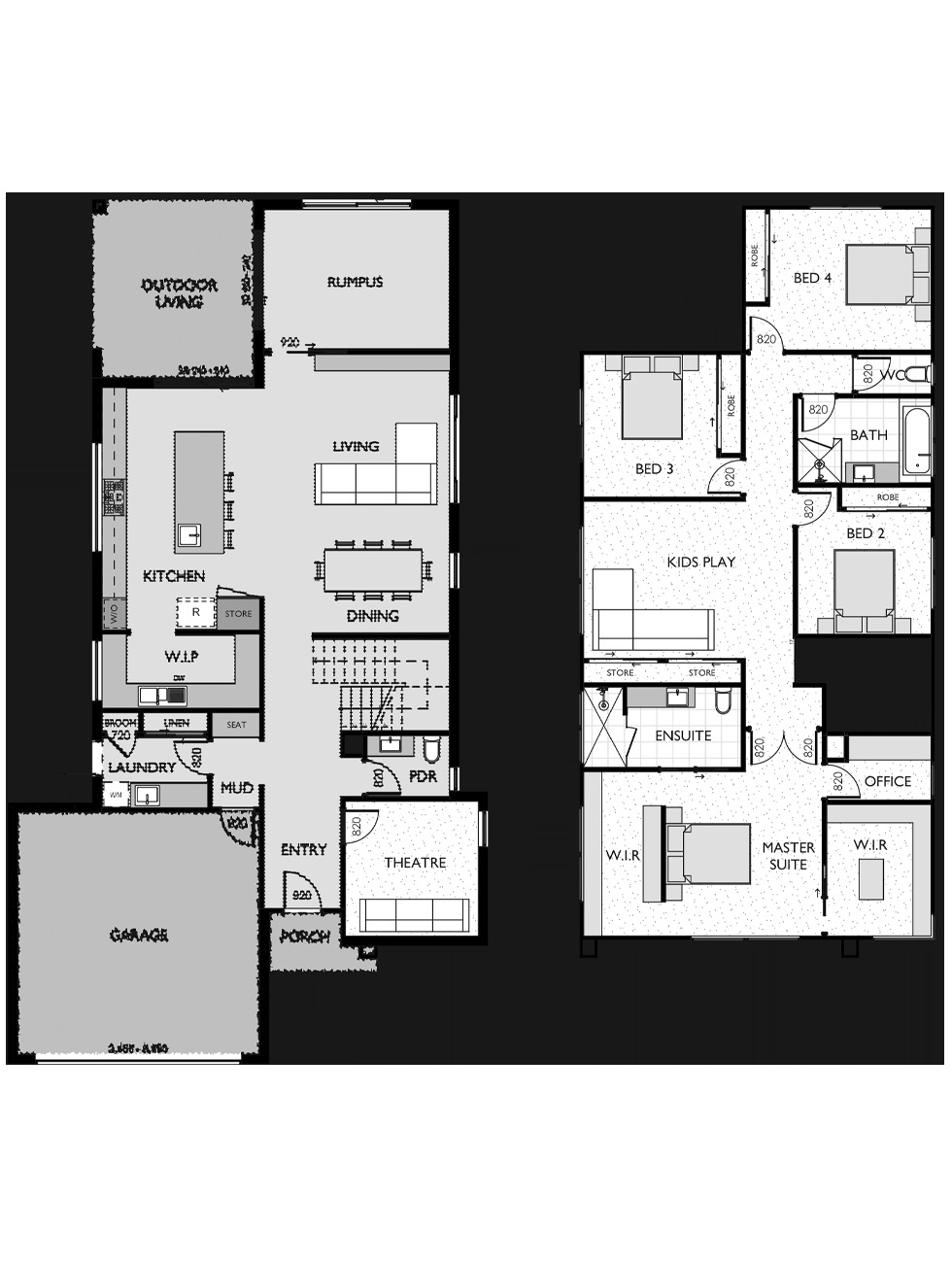 Grundrisse des Hauses Grundrisse des Hauses