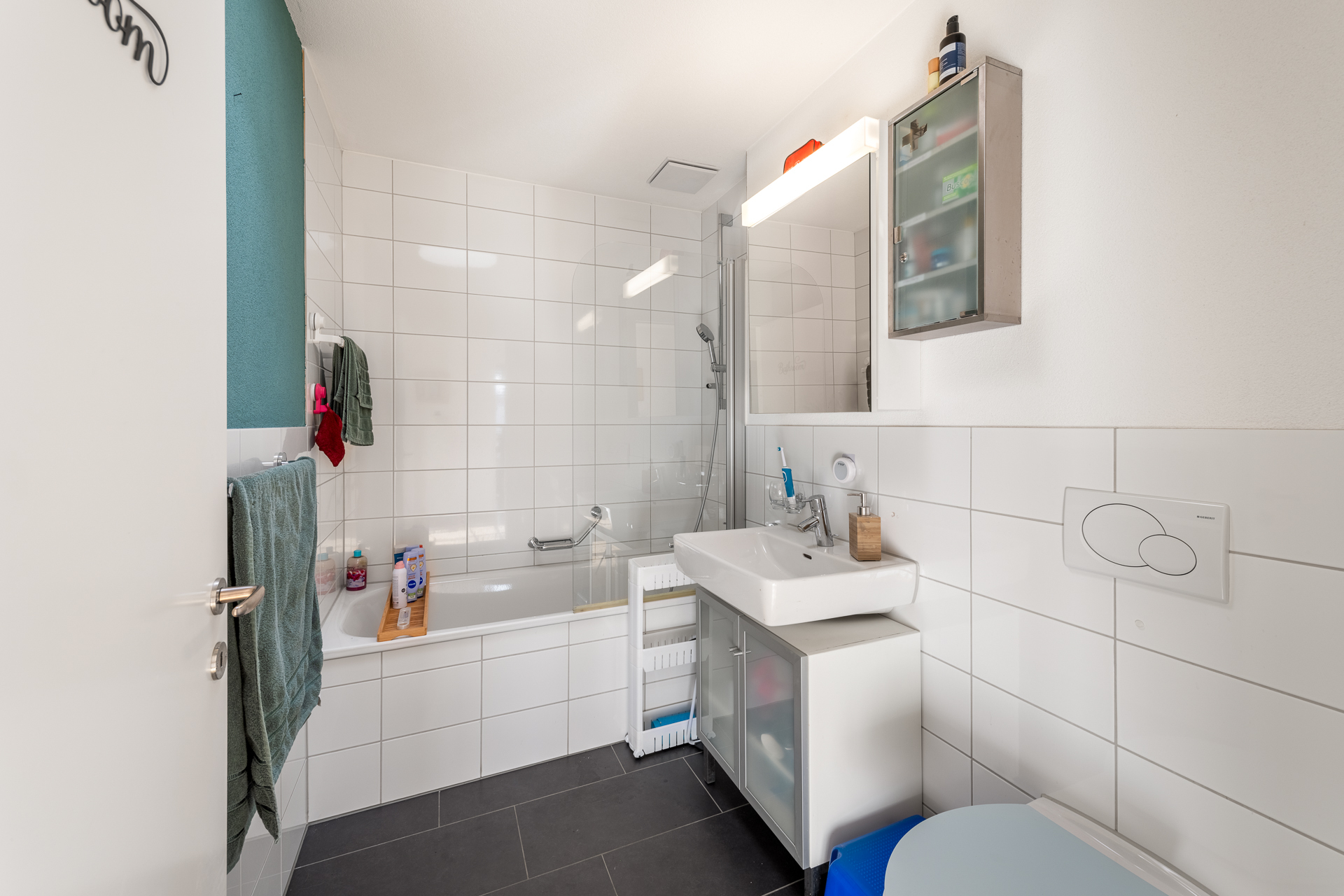 Nasszelle mit Bad, WC und Lavabo Nasszelle mit Bad, WC und Lavabo