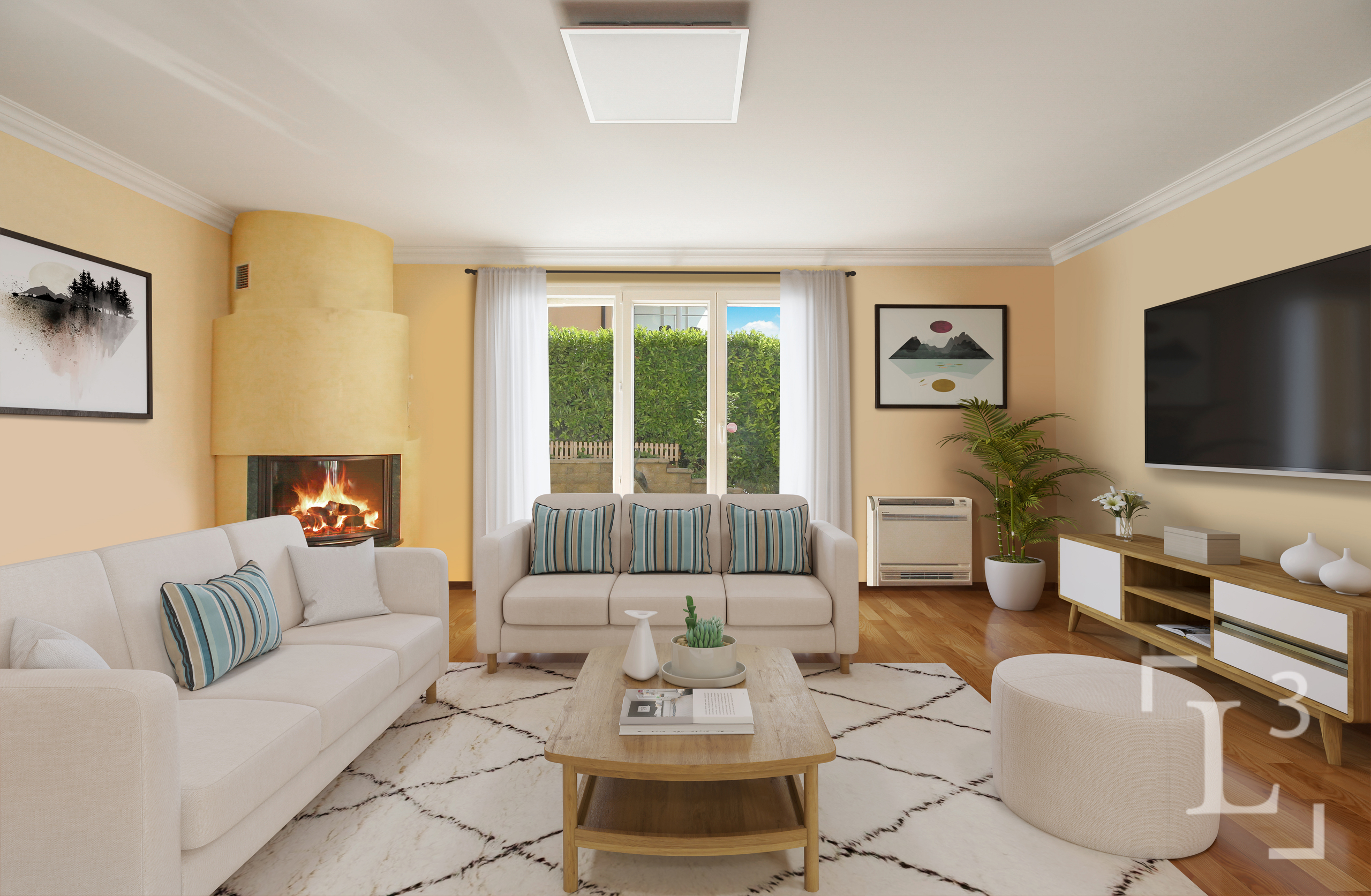 Séjour avec cheminée