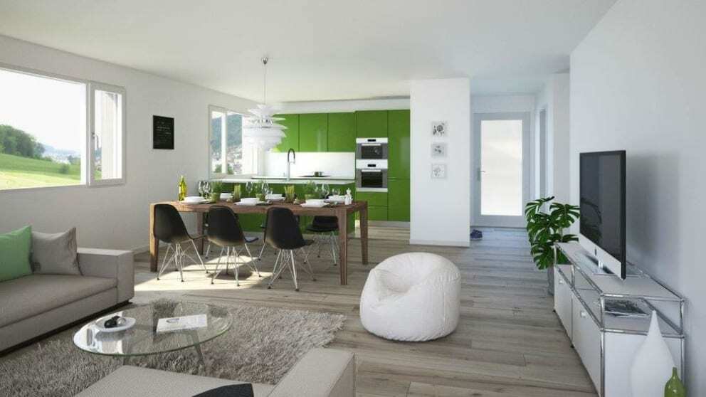 Esszimmer mit offener Küche